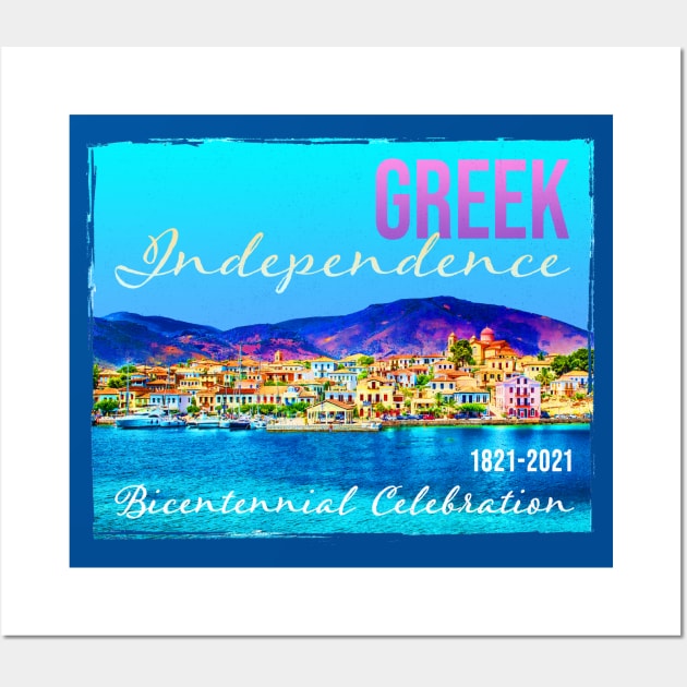 Greek 200th Anniversary 1821-2021 by Pine Hill Greece Bicentennial 2021 Greek Independence Wall Art by Pine Hill Goods